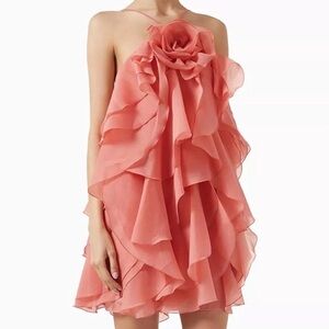 Coral Cocktail Dress size Large EUC